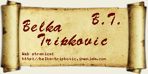 Belka Tripković vizit kartica